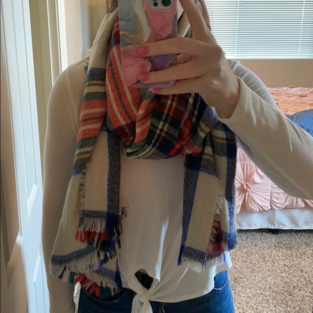 Plaid Colorful Chunky Scarf